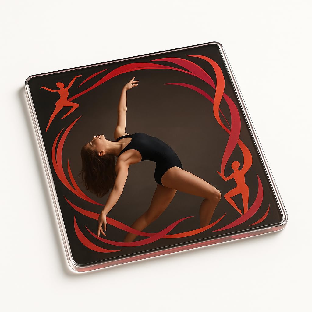 The Plum Penguin Dance Acrylic Coaster Gift With In Motion Design - Personalised Photo Art Display For Lovers' Home Decor