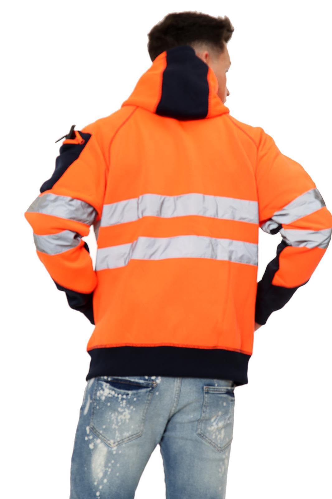 Janisramone – Sweat à capuche polaire réfléchissant haute visibilité pour homme et garçon