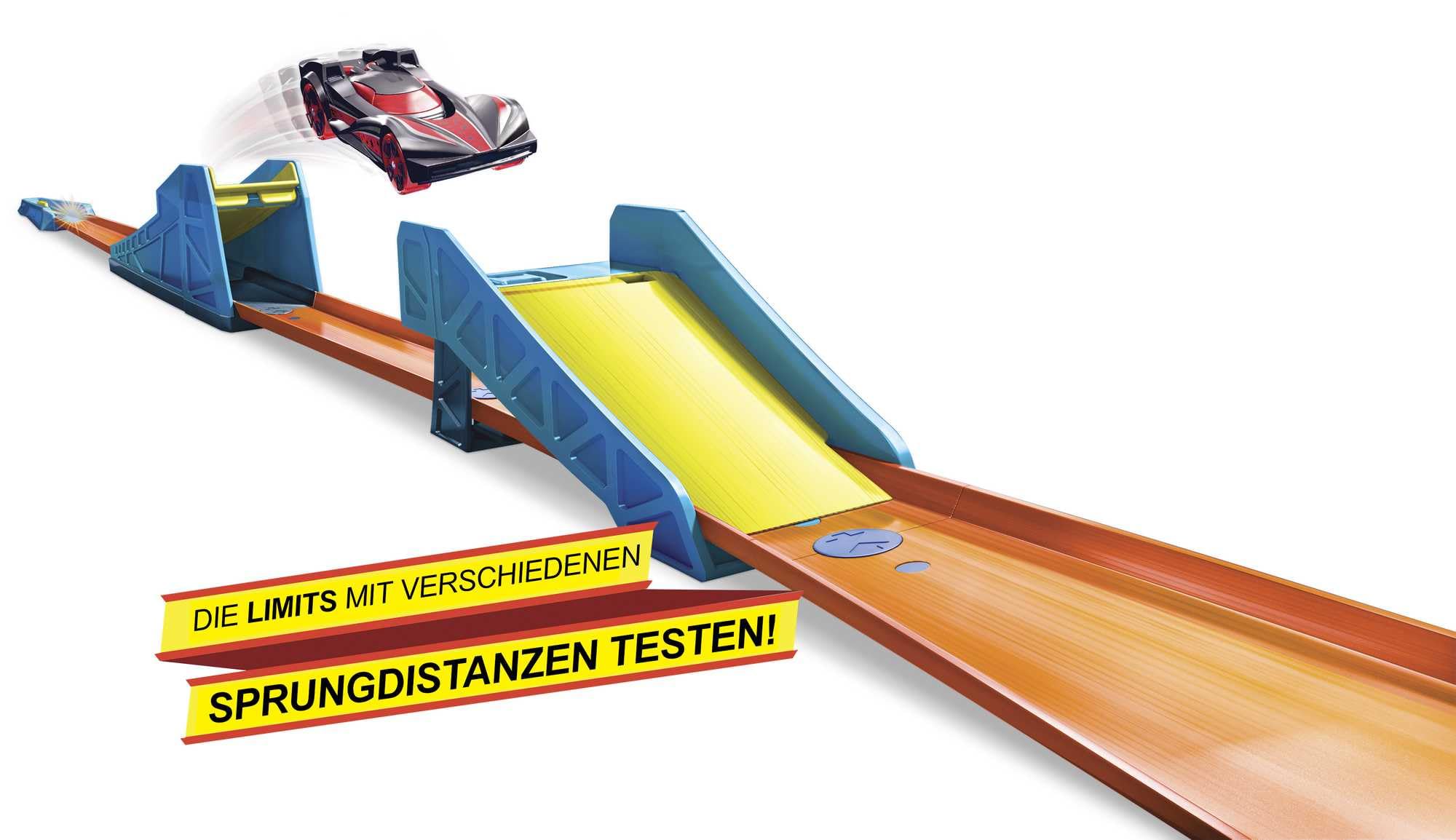 Hot Wheels GLC89 - Track Builder Unlimited Weitsprung Set Zubehörteile, Spielzeug Autorennbahn ab 6 Jahren