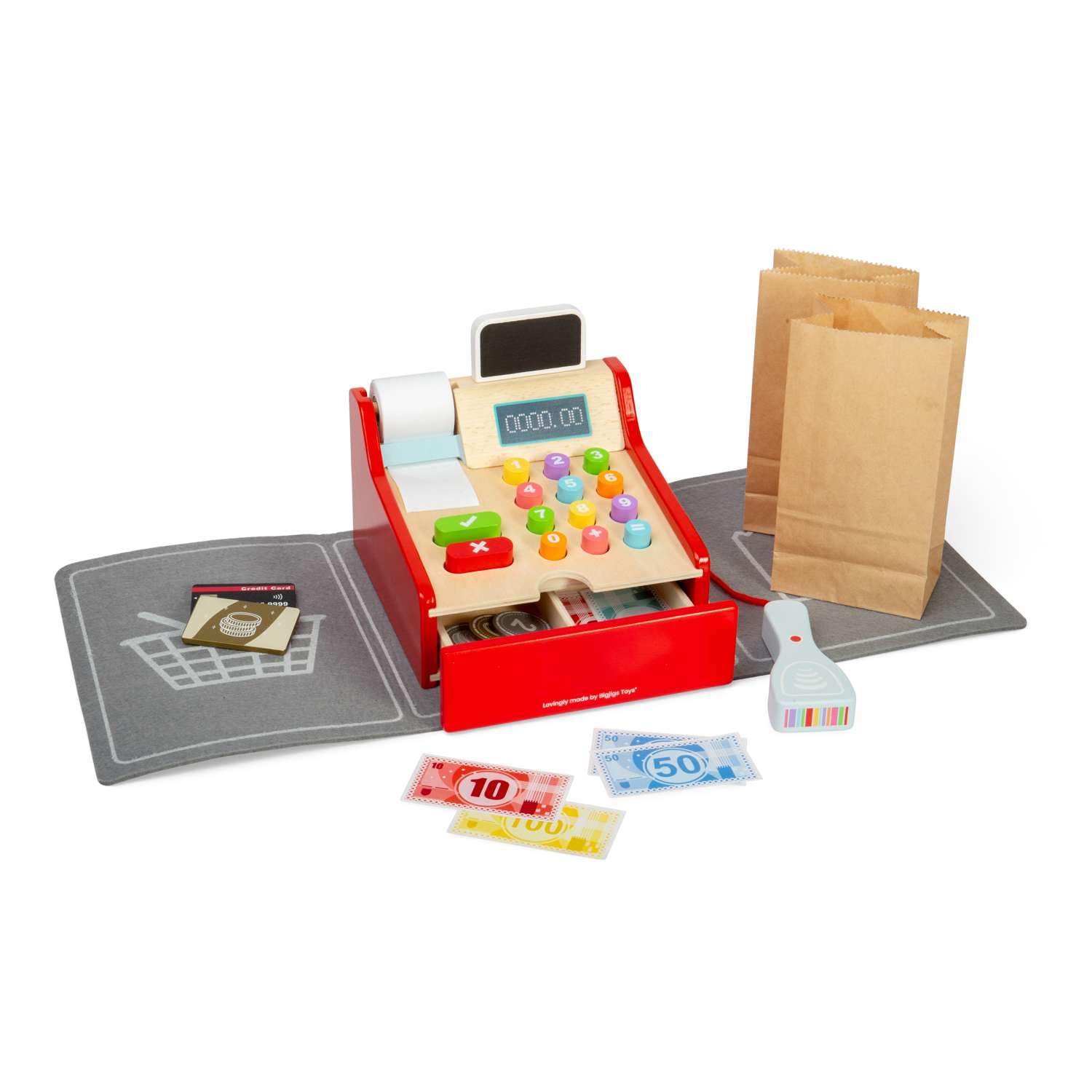 Bigjigs Toys Shop Till, Red