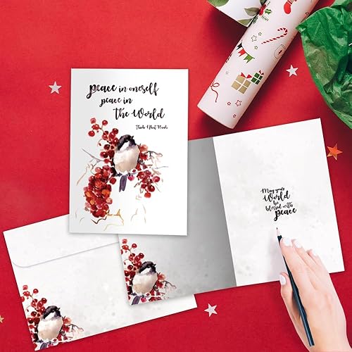 Miniatura 3 de Tree-Free Greetings Paquete de 2 sobres navideños a juego, respetuoso con el medio ambiente, fabricado en Estados Unidos, papel 100% reciclado, 5 x