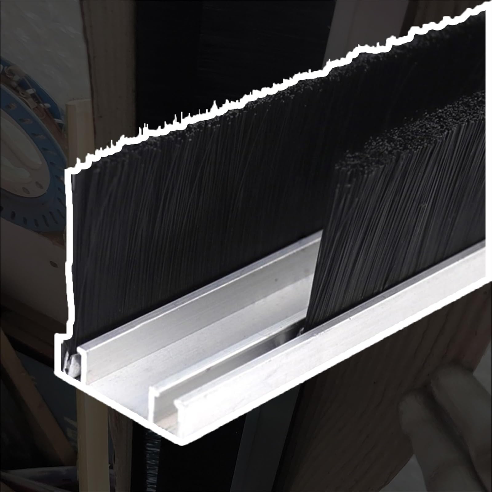 Aluminum Alloy Door Bottom Draught Excluder Strip, Nylon Brush, 10‑300mm, 1/2/5 Pcs(C-5 Pcs,Brush Height 20mm)