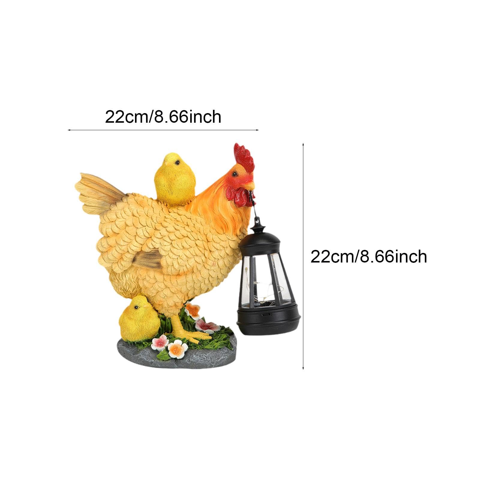 Colcolo Estatua de de jardín con luz Solar, Figura de Animal, lámpara, Regalo, decoración única para Exteriores, Escultura de Resina para Patio, Amarillo