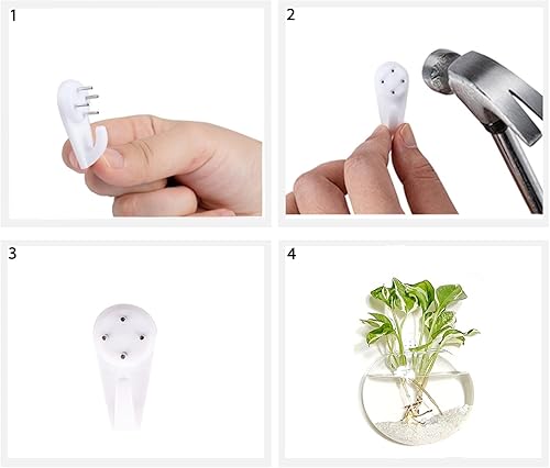 Miniatura 7 de Kingbuy Maceteros de vidrio para colgar en la pared, estación de propagación de globo oblato, jarrones de flores para montar en la pared, perfectos