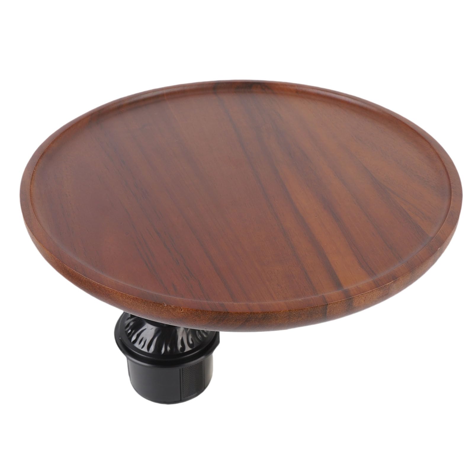 360 ° drehbarer Auto-Getränkehalter Tablett mit Silikon-Pad, Getränkehalter aus Holz, Lebensmitteltisch für die meisten Getränkehalter, vorne und hinten, Beifahrersitze