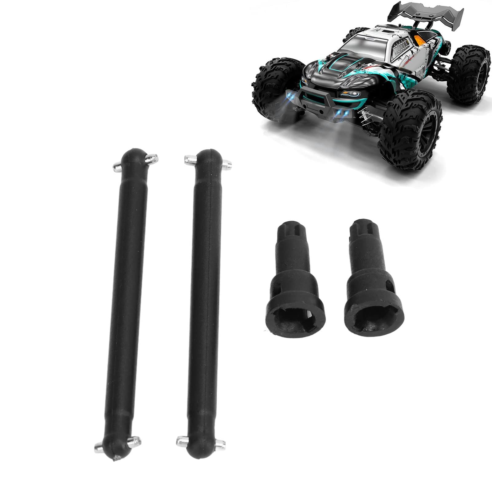 HERCHR RC CVD Drive Shaft, Rear CVD Drive Shaft Dogbone Set Steel Centre Drive Shaft for 1/16 RC Car SCY16101 16102 16103 16201