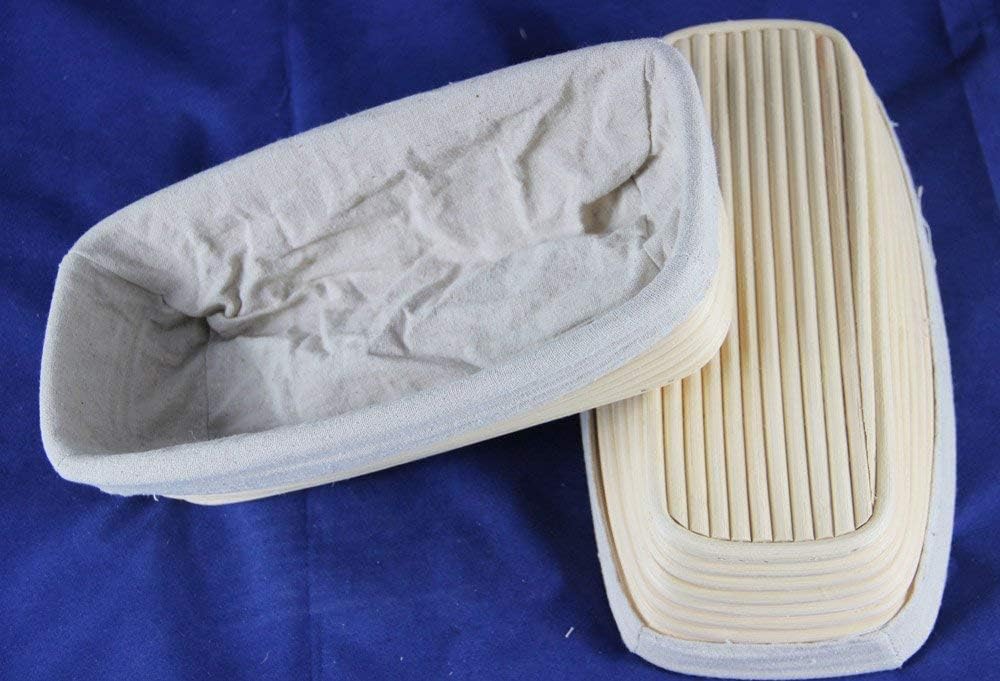 BetterJonny 12 inch Oblong Oval Banneton Bread Proofing Basket with Liner