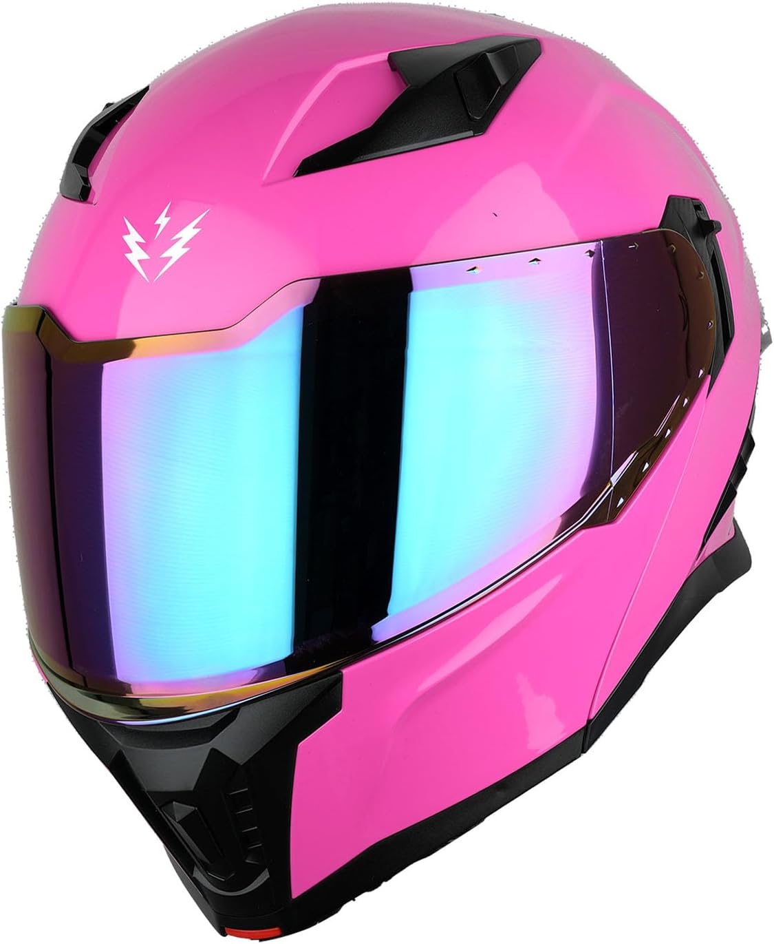 1Storm Motorcycle Street Bike Modular/Flip up Dual Visor Sun Shield Full Face Helmet + One Extra Clear Shield: KT928