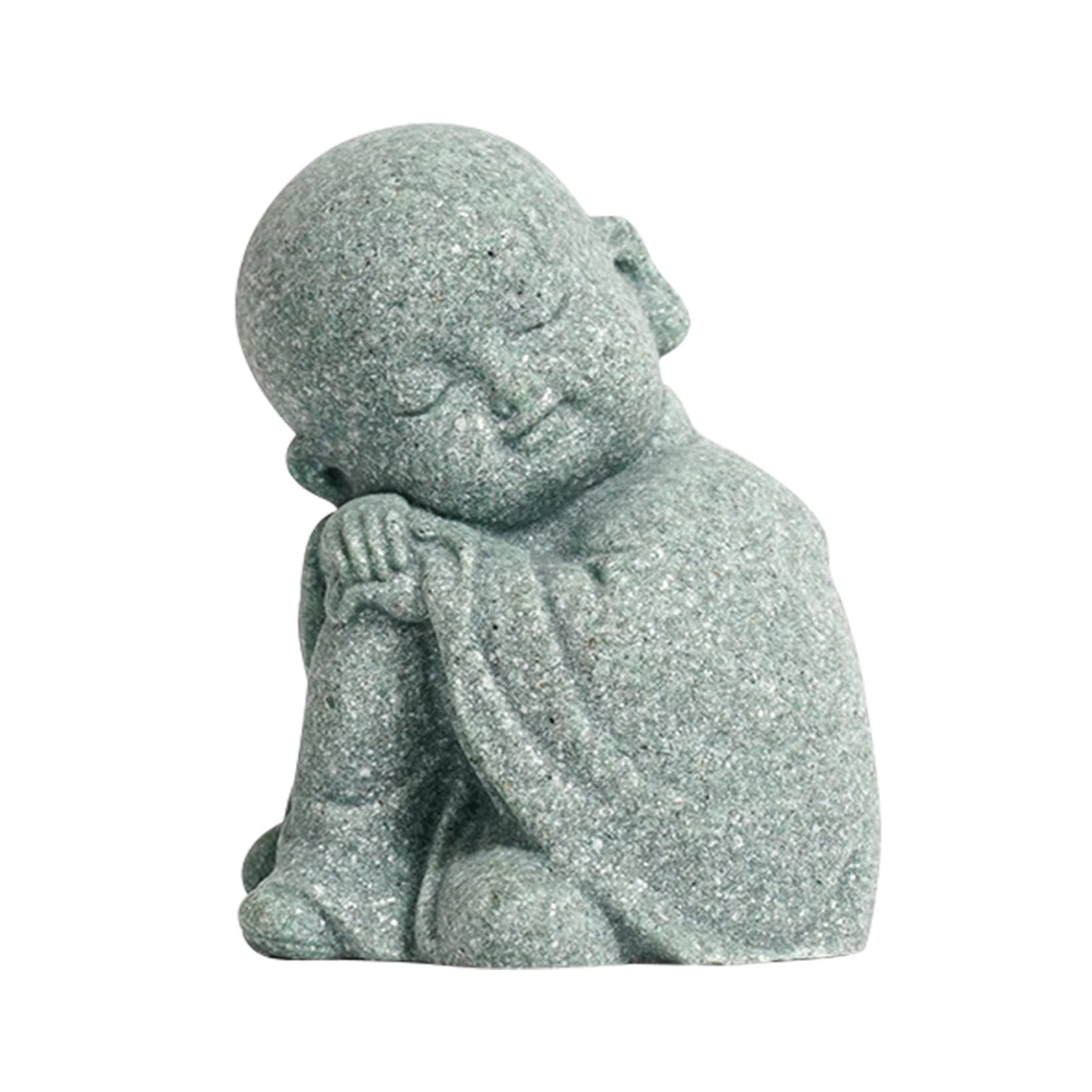 Grsrkep Baby Buddha Statue, Sleeping Buddha, Monks Figurine Decor Sandstone, Sculptures Home Décor Creative Dolls for Zen Buddhism Ornaments Delicate Buda Tiny