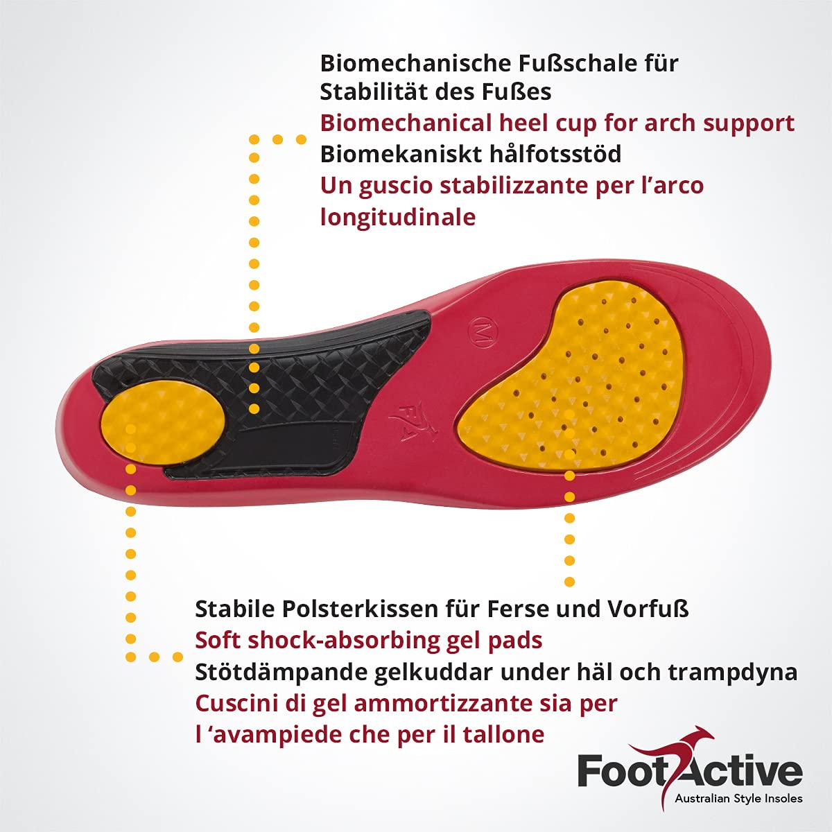 FootActive WORKMATE – idealny na co dzień i do pracy – chroni stopy na twardych powierzchniach, czerwony - czerwony - 39 - 41 (Small)