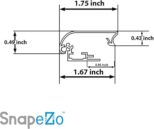 Miniatura 5 de SnapeZo Marco plateado para póster de 36 x 37 pulgadas, perfil de aluminio de 1.7 pulgadas, marco a presión de carga frontal, montaje en pared,