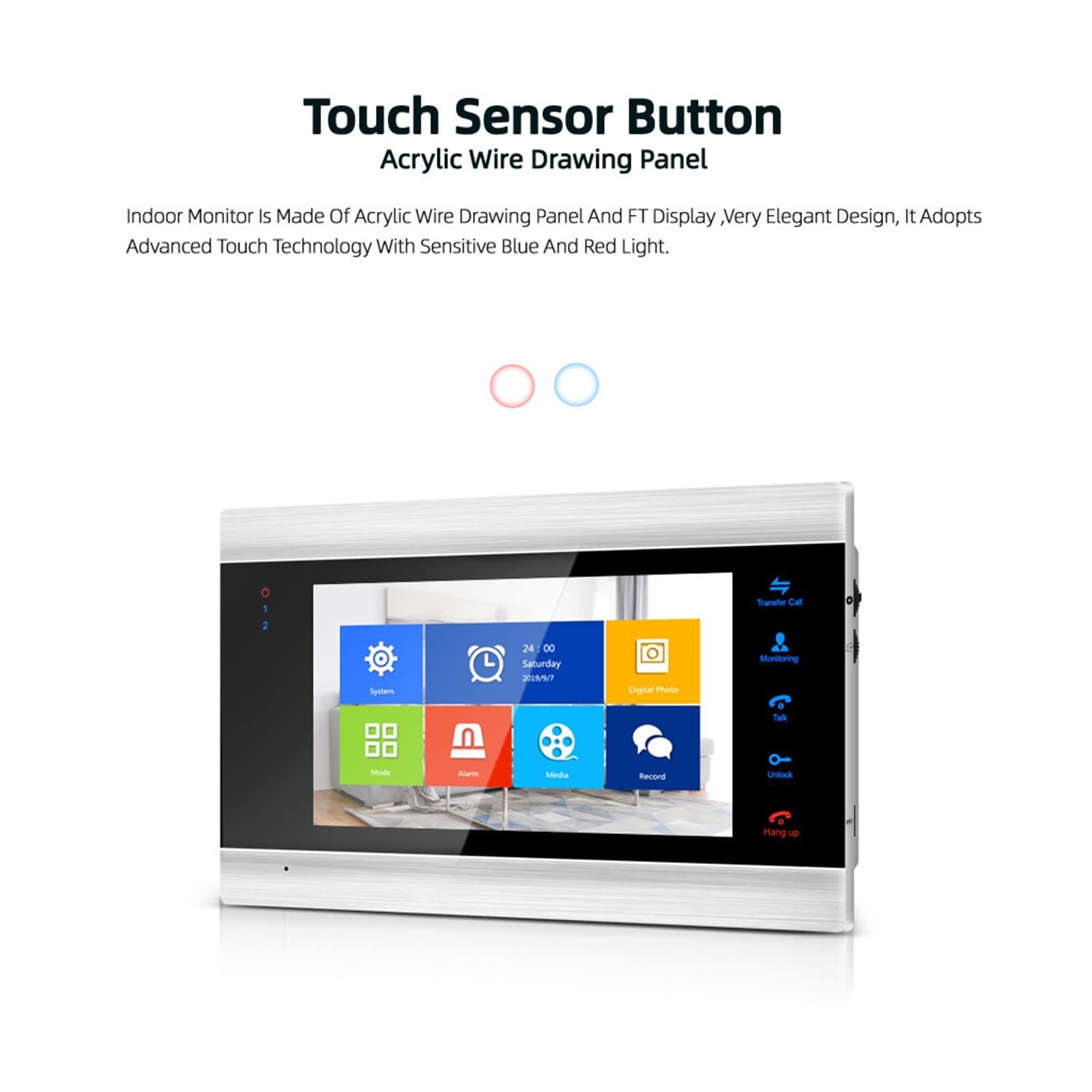 Videocamera per Campanello, di sicurezza for videocitofono 960P AHD come slave con rilevamento del movimento dei messaggi vocali,Allarme Casa,Citofono Smart