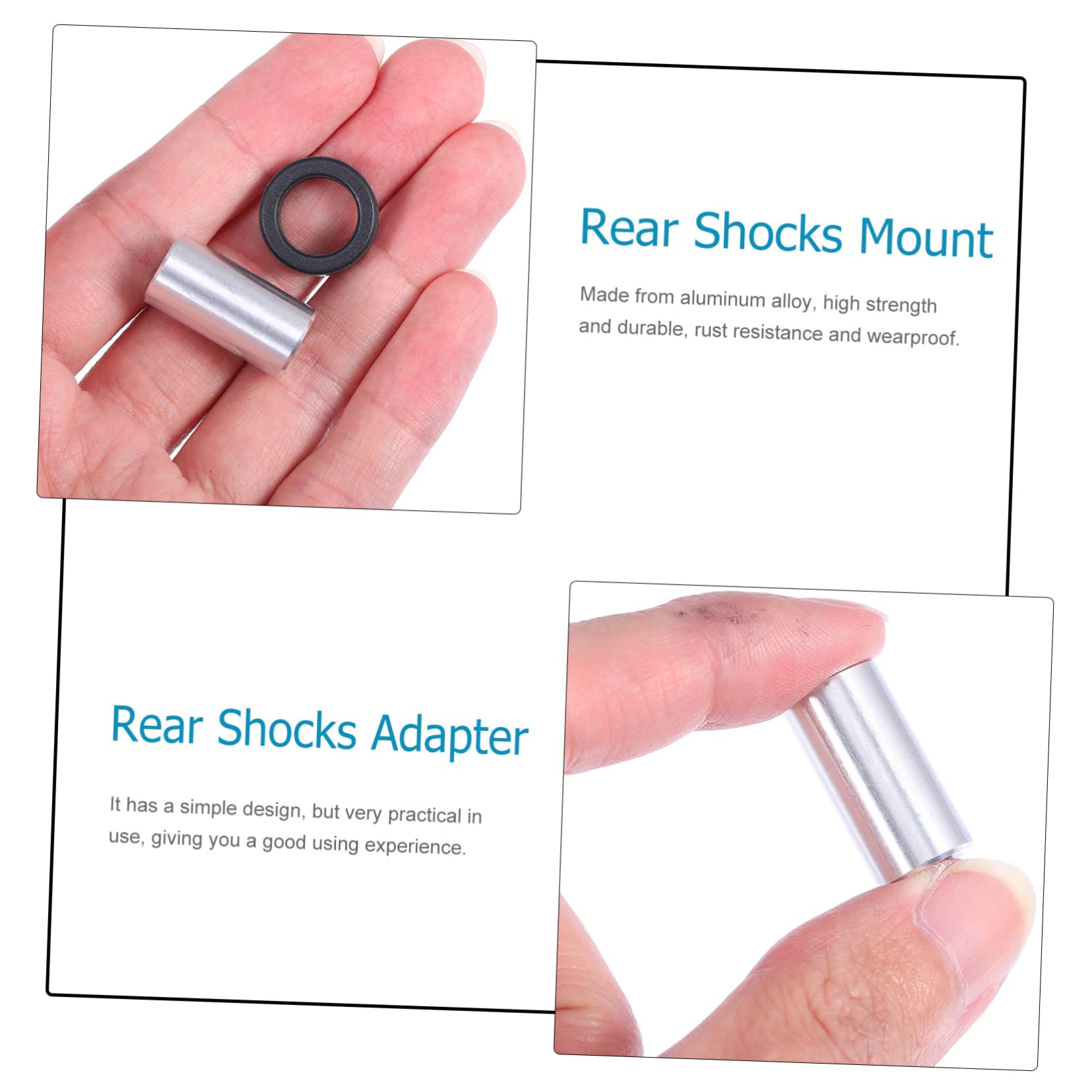 SUPVOX 2pcs Mountain Bicycles Rear Shocks Adapter Bushing Bike Parts 24mm Mount Aluminum Alloy Shocks Absorption Bushing Easy Install