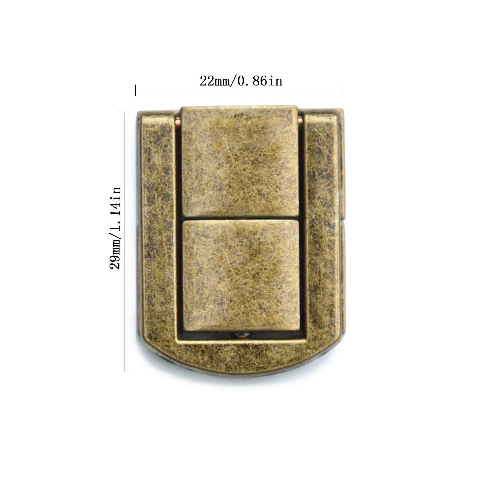 Chiusura Vintage In Ferro Per Scatole E Cassetti - Stile Retrò Bronzo - Ideale Per Portagioie E Armadietti - Foto 3