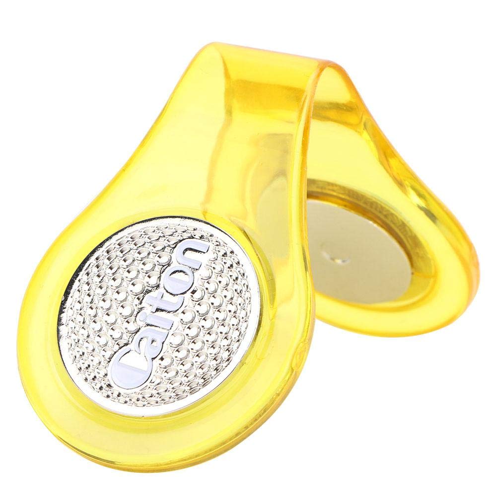 Golfball Ball Mark with Hat Clip,Multifunctional Stainless Steel Magnetic Golfball Marker Nice Hat Decoration Beautiful and Practical(Yellow)