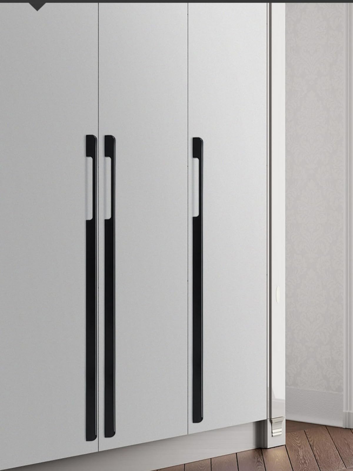 Tiradores de Muebles largo Negro,Manijas para Gabinete Modernos,Aluminio Sólido | Superficie Anodizada,Mango en Proa Tiradores de Puertas de Armario- 1152mm/45.4in