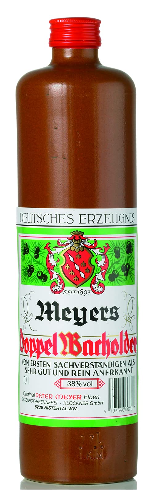 BIRKENHOF Brennerei | Meyers Doppelwacholder | (1 x 0,7l ) - 38 % vol.
