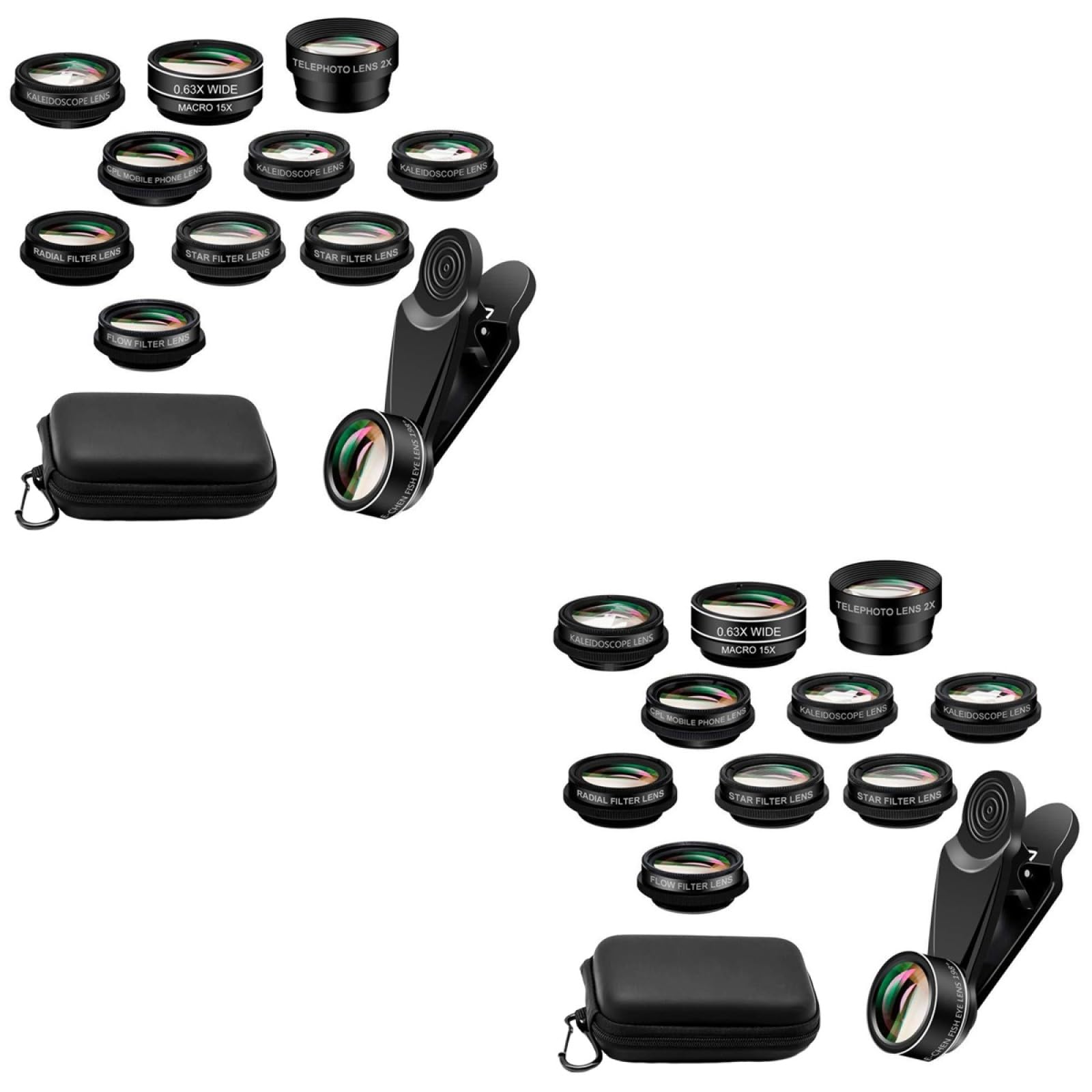 Abaodam 2juegos Lentes Fotográficas Externas para Teléfonos Móviles Lente Gran Angular y Macro Clip De Sujeción Incluido Compatible Diversos Dispositivos Material De Óptico
