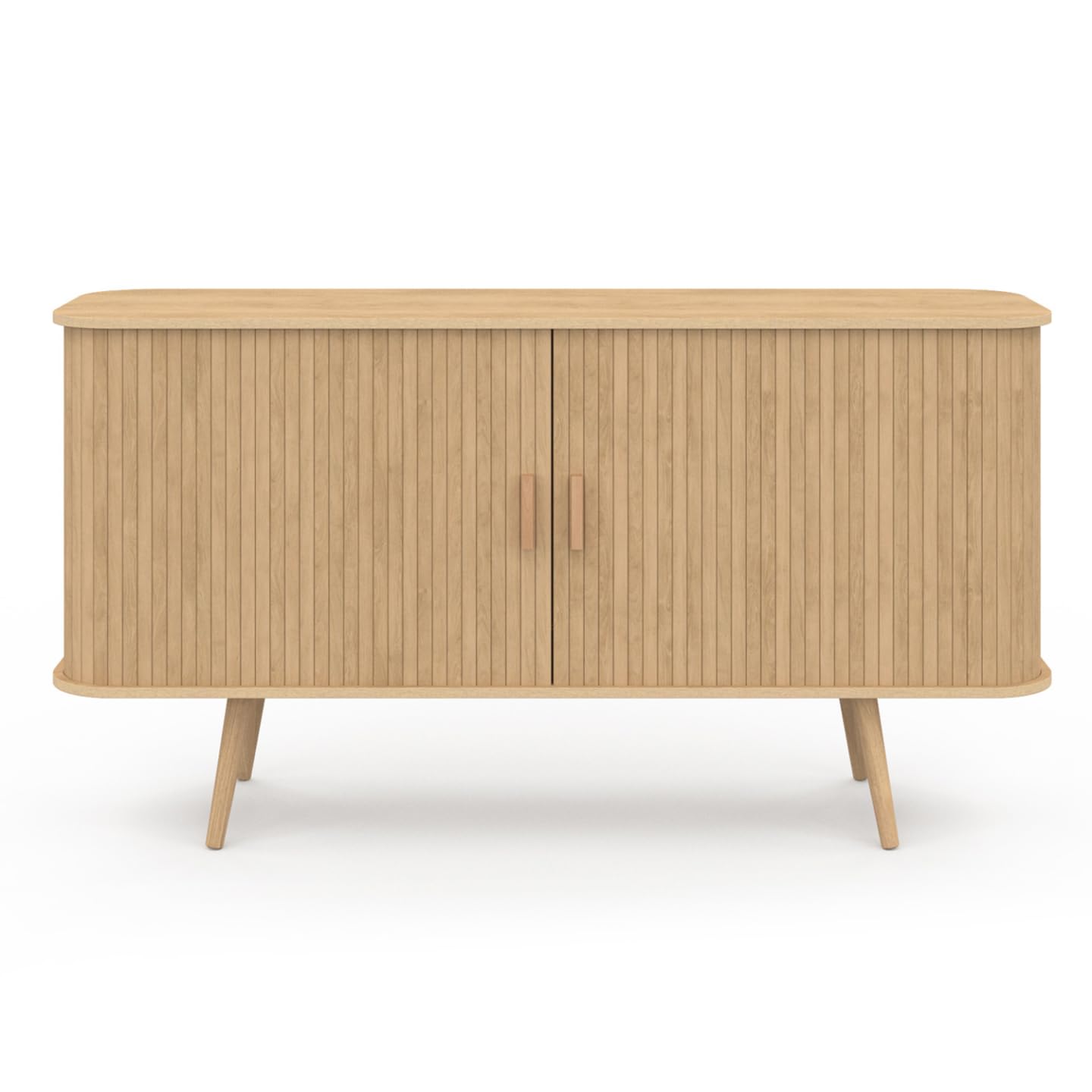 IDMarket - Buffet 140 cm Romie Effet Lattes 2 Portes coulissantes