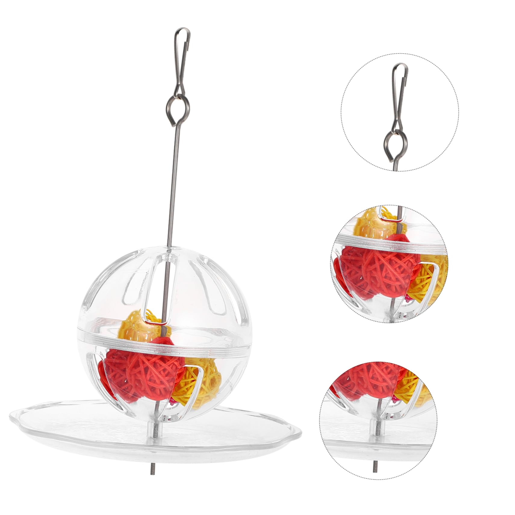 YARNOW 2 Pièces Boule de Recherche de Perroquet Jouets éducatifs mangeoire pour Cage à Oiseaux Jouets de Fruits Jouet écureuil Jouet à mâcher pour Oiseau mangeoire Suspendue pour Oiseaux