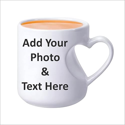 Tazas personalizadas de porcelana con texto e imagen para parejas (corazón regular)