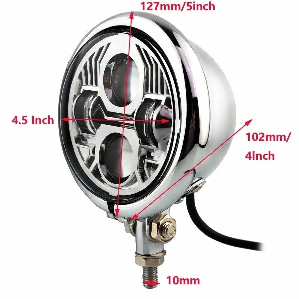 Fari Fendinebbia Motocicletta per illuminazione | Motocicletta per illuminazione personalizzata faro LED vintage da 4,5 "Per Softail Per Chopper Per Bobber