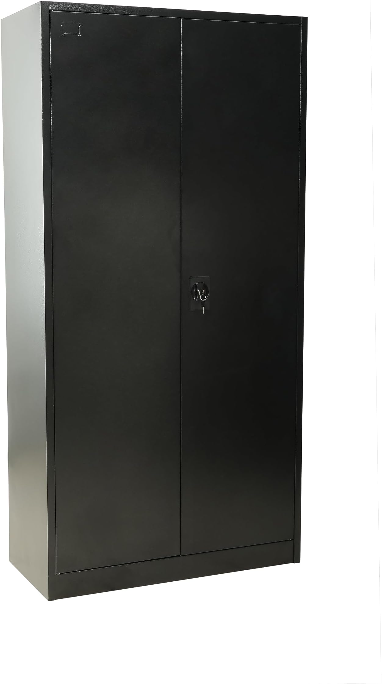 Efficient Space-Saving Solution | 2-Door Steel Wardrobe Cabinet Cupboard [180Hx90Wx40D] cm for Your Organizational Needs - Black