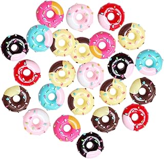 COHEALI 30 Pçs Capa De Telefone De Donut De Simulação Com Charme Acessórios De Telefone Celular Creme Decoração Doces Encantos Caso De Telefone DIY Brincos De Charme Charme Concha De