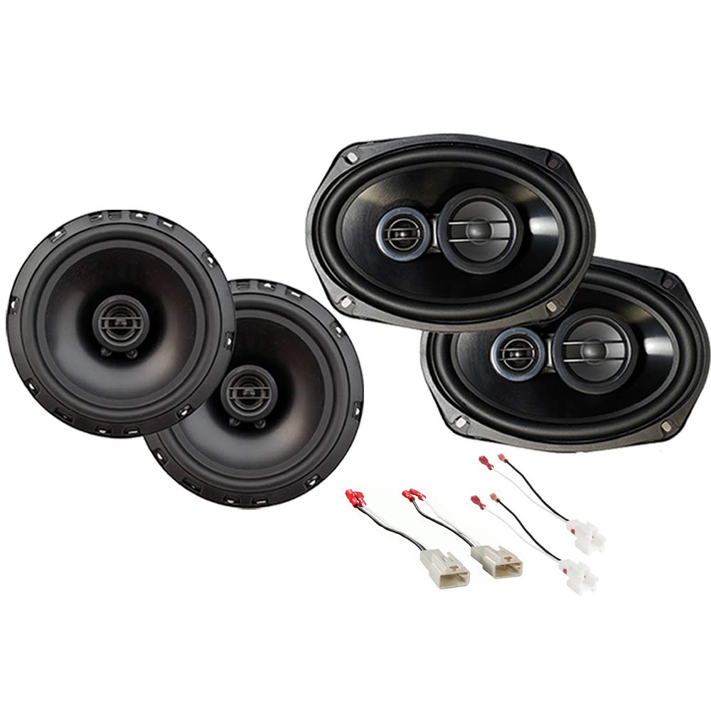 Harmony Audio HA-R65 Bundle Compatible with Toyota Yaris Hatchback 2007-2018 HA-R69 Speakers 72-8104 and 72-7300 Adapter Harness Factory Speaker Replacement