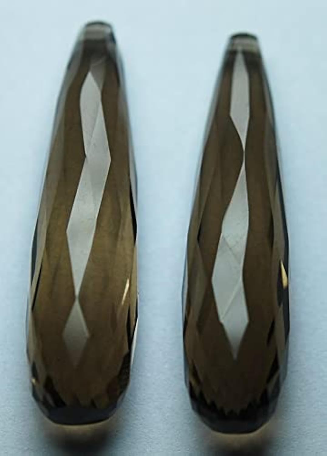 Quartz fumé faceted long drops briolettes de taille 10x40mm pour création de bijoux DIY