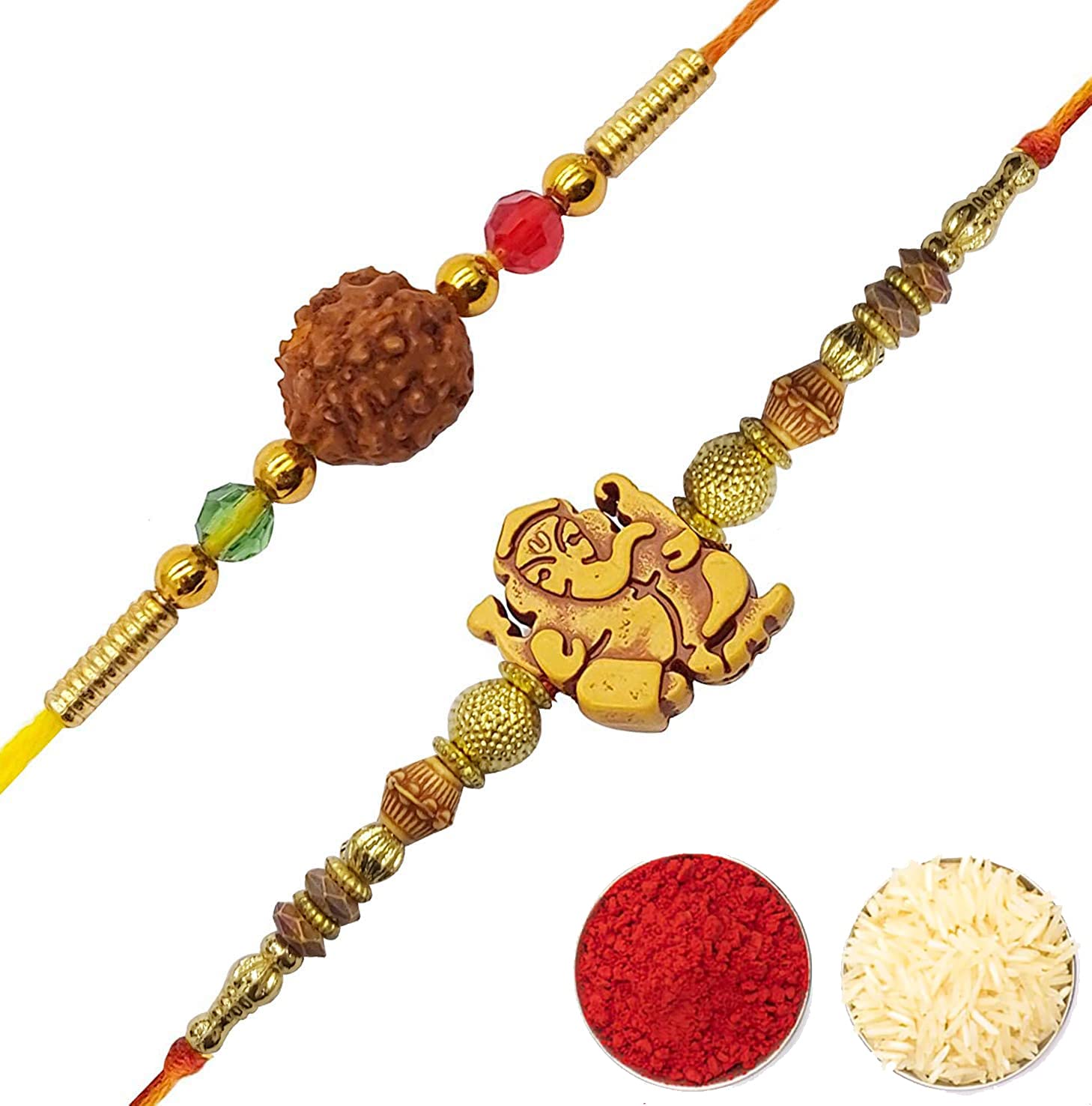 YouBella Rakhi for Brother Jewellery Bracelet Rakhi Combo for Brother, Rakhee Rakhi set for Bhaiyya/Bhai, Rakhi gift for Brother (Ganesh Ji & Rudraksh) (B07THB54XF) Amazon Price History, Amazon Price Tracker