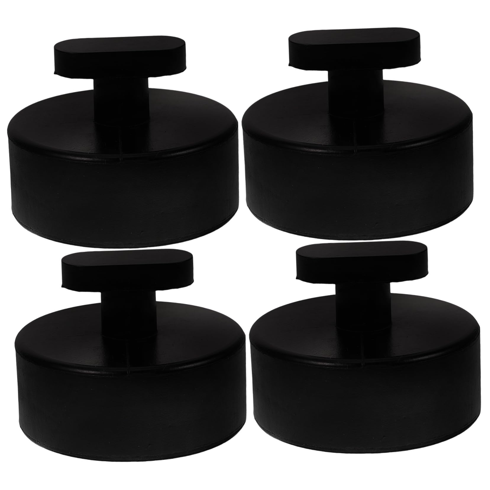 HOMSFOU 4 Set Blocco Di Gomma Supporto Per Jack Da Pavimento Martinetto Da Pavimento Cavalletti Per Cric Per Auto Tampone Black Gomma Da Cancellare 4 Pezzi*4