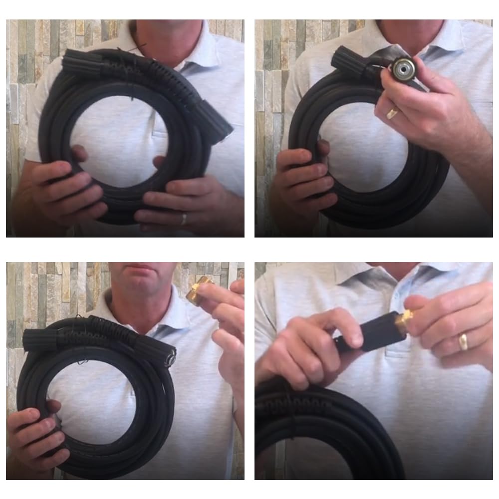 Tubo di prolunga per idropulitrice ad alta pressione, connettore M22 femmina a maschio, gomma PVC, pressione massima di esercizio 180 bar, durevole e flessibile per la pulizia esterna