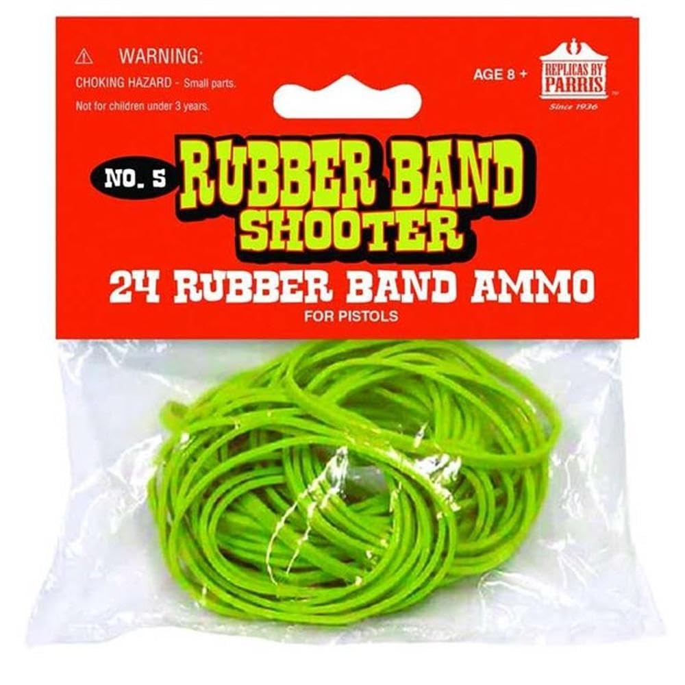 Rubber Bands #5 for Toy Pistols (24 Pack), Durable, Long-Lasting Bands for Rapid-Fire Fun, Load Up to 12 Bands per Toy Gun, Easy to Load and Shoot, 24 Bands/Bag