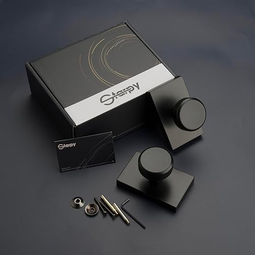 Miniatura 6 de Perillas de puerta negras interiores,Manijas de puerta interiores para armario,Manija de puerta Pismo