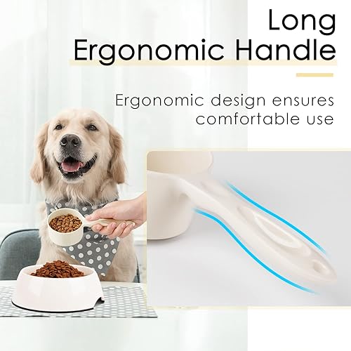 Miniatura 7 de Super Design Cuchara medidora de melamina para perros, 1 taza, para perros, gatos, pájaros y conejos, cuchara de alimentación para mascotas, apta