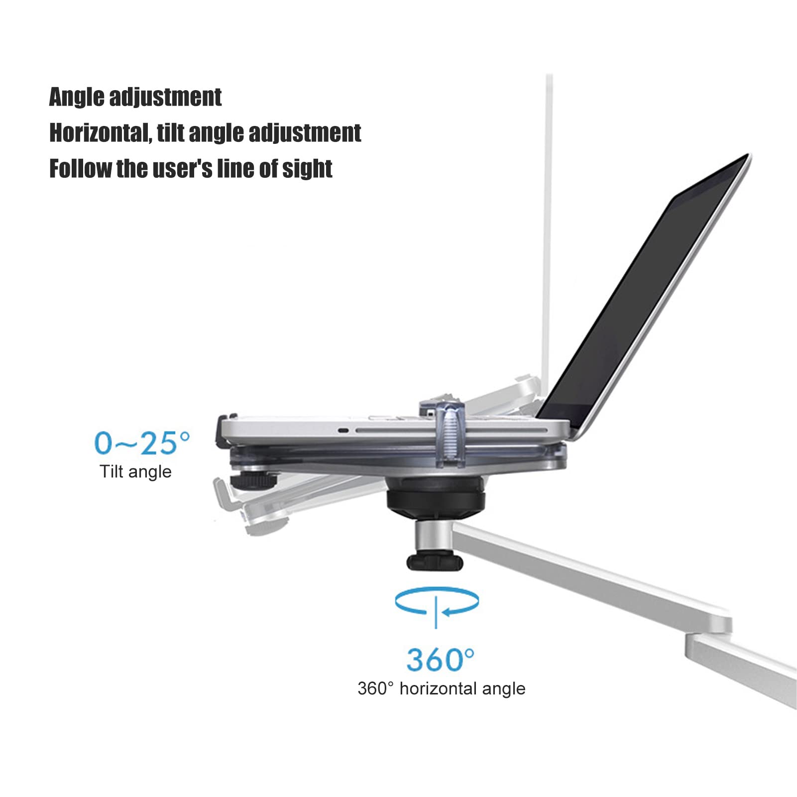 Brazo de Monitor Doble Apilable Vertical, Soporte de Monitor Doble Ajustable para Oficina en Casa, Diseño de Aleación de Aluminio Plateado, Pantalla de 32 Pulgadas