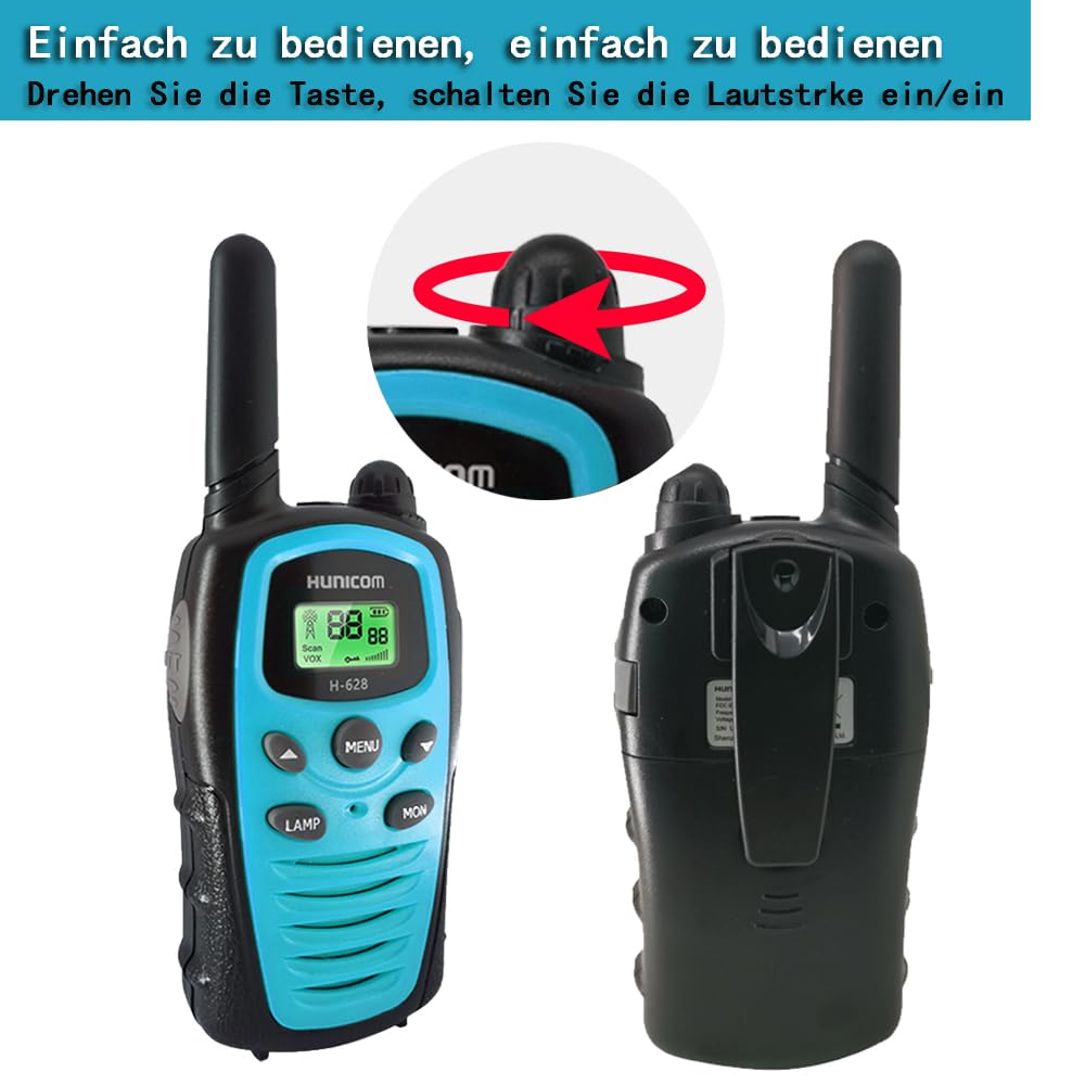 Walkie Talkies für Erwachsene,Einfach zu bedienendes Funkgerät | Große Reichweite, PMR, VOX Freisprecheinrichtung, Taschenlampe, LED-Hintergrundbeleuchtung