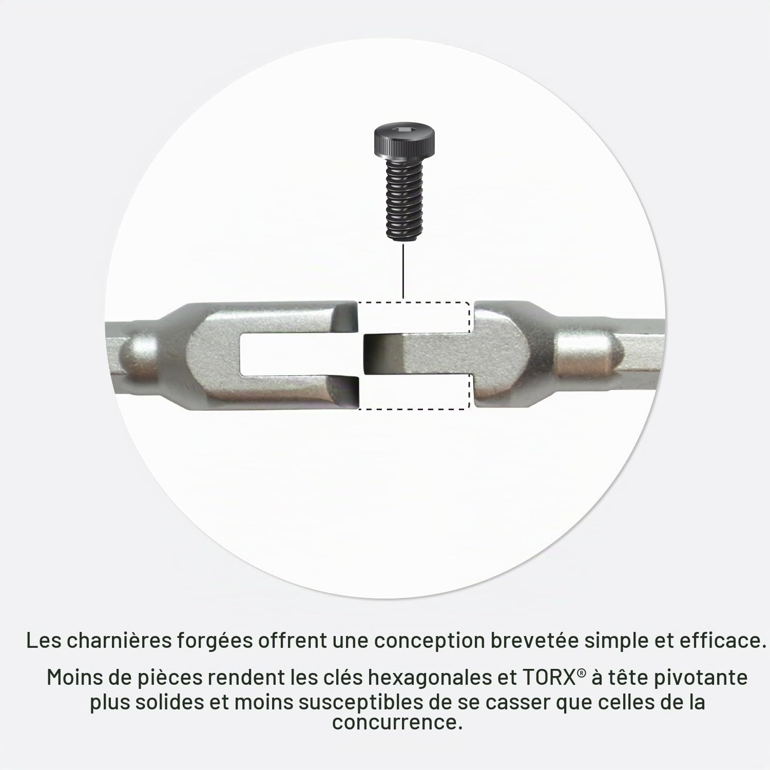 Bondhus K10 HEX-PRO, jeu de clés à tête pivotante tailles incluses : 6 pièces de 3, 4, 5, 6, 8 et 10 mm