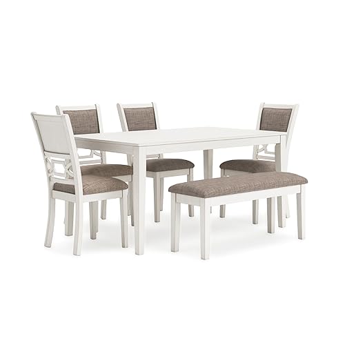 Erinberg Casual Dining Table with 4 Armless Upholstered Chairs and