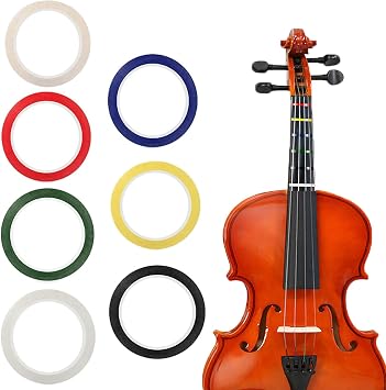 7 Rolls Violin Fingerboard Tapes, Violin Finger Guide Stickers, 216ft Cello Positions Practising Fingering Tape for Beginners Fretboard Note Positions. 7 Colors