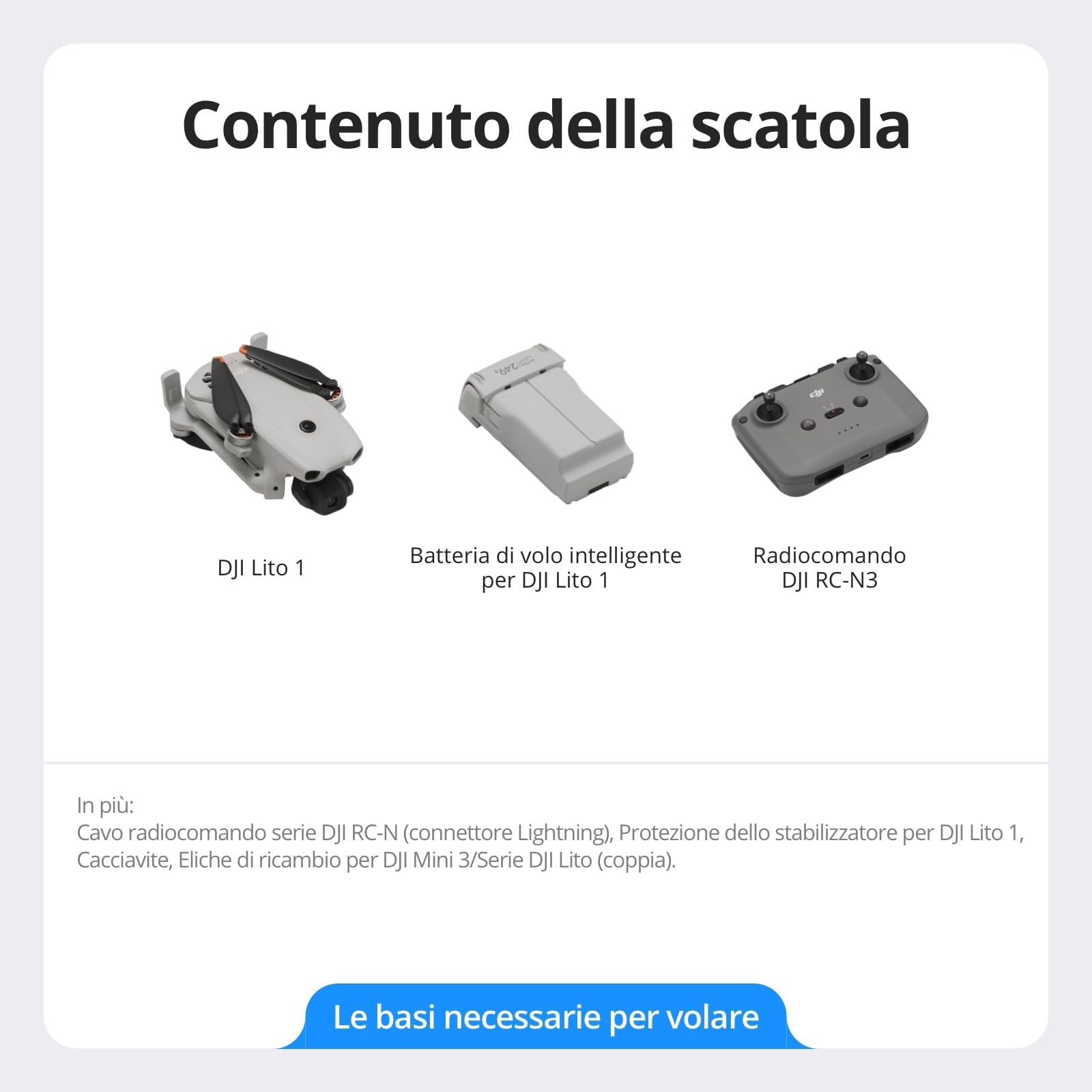 DJI Lito 1 Bundle, drone con fotocamera 4K, rilevamento ostacoli, ActiveTrack, video 4K e foto 8K, leggero e pieghevole, trasmissione video 15km, C0 (Lito 1)