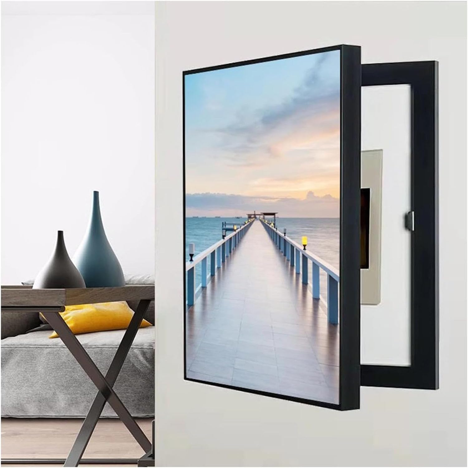 Decorative Electrical Panel Cover - Removable Fuse Box Cabinet for Hidden Electric Meter Box, Creative Design for Home Decor