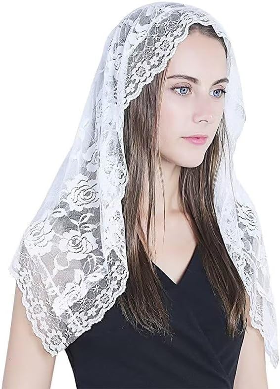 Short Lace Headcovering Women Mantilla Catholic Bridal Wedding Veils H51
