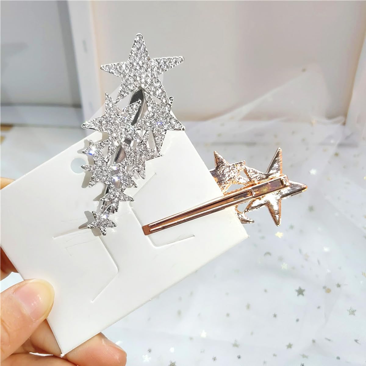 6 PCS Star Hair Clips Professional Hair Hairpin For Styling Anti Slip Hair Clip For Thick Hair Slides And Clips For Women Fine Hair For Women Girls(Gold and Silver) - Image 3