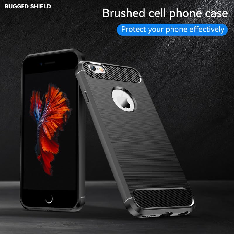 Image of Carbon Fibre Back Case Cover for iPhone 6 Plus, 6S Plus (Black)