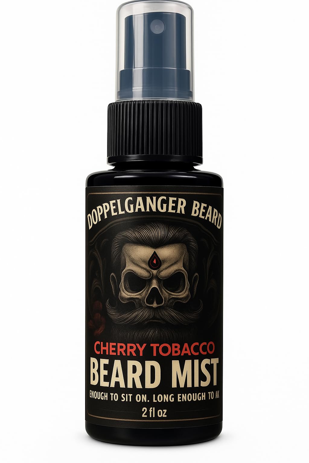 Hydrating Beard Mist Non Greasy Beard Softener Spray - Leave In Beard Conditioner - Daily Beard Moisturizer with Cologne Quality Scents (2 oz, Cherry Tobacco)