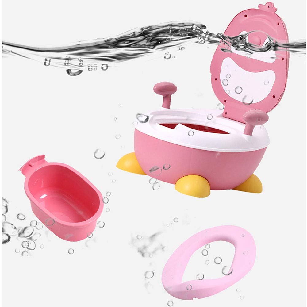 CATRP Kinder-Toilette Kinder Jungen Und Mädchen Potty Training Stuhl-Sitz Tier Potty Weich Gepolstertes Mit Griffen Netter (Color : Green Soft pad)
