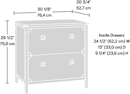 Vista 3 de Sauder Lima lateral Steel River, L: 30.08" x W: 20.75" x H: 29.53", Acabado en Roble Carbono Acabado de roble de carbono,Acabado de mezquite fresado