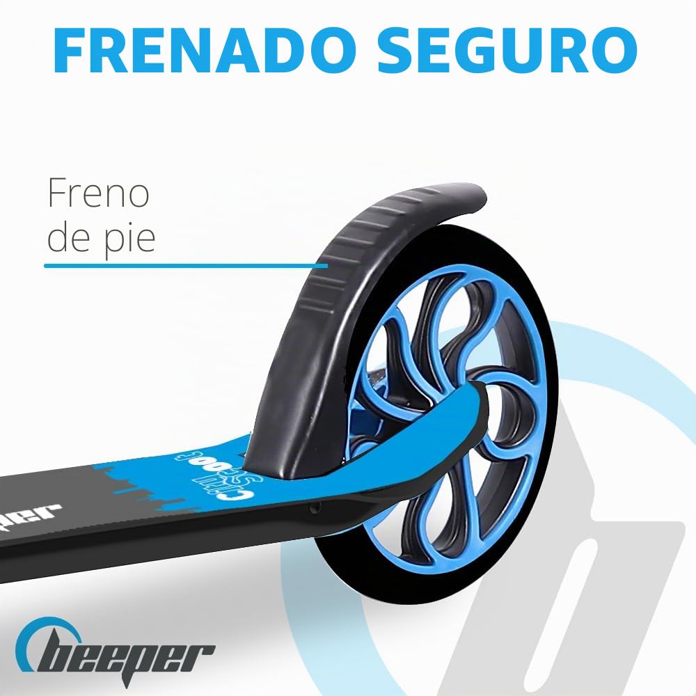 Beeper City Scoot - Patinete para Adolescentes y Adultos, Ruedas de 8 Pulgadas, suspensión Delantera